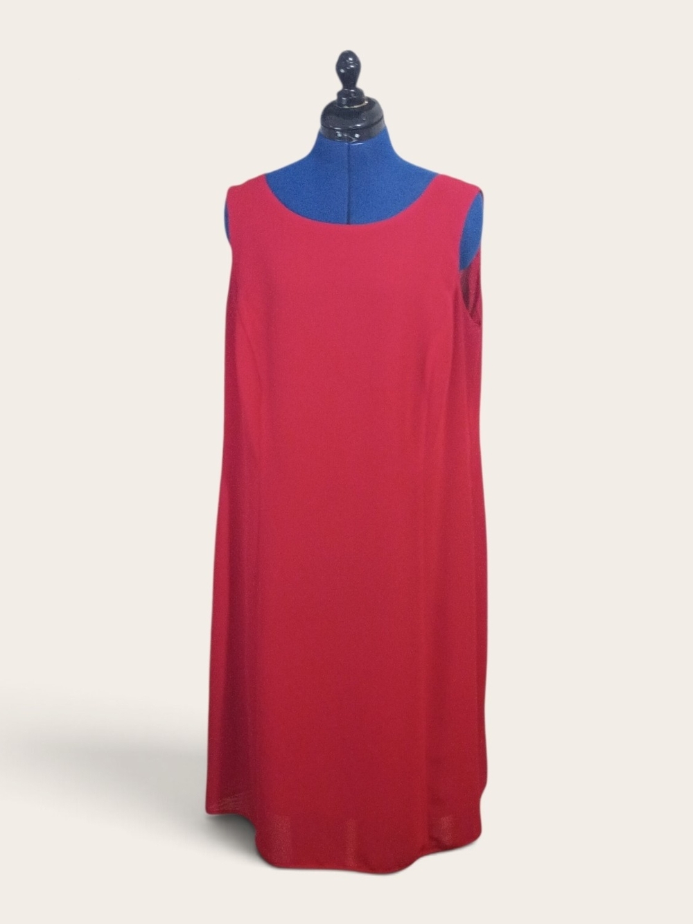 Danny & Nicole Red Sleeveless Midi Shift Dress With Shrug